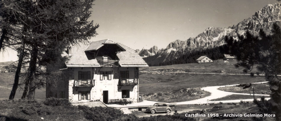 Rifugio Albergo Bucaneve, Passo Lavazè 1958 (da cartolina)